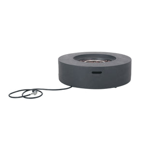 English Elm Lightweight Concrete Round Outdoor Fire Pit 50000 Btu Modern Low Profile Dark Gray 59240.00-50K
