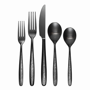 Lenox Oneida Storm Black 20 Piece Everyday Flatware Set, Service for 4 Metallic, BLACK METAL 894807