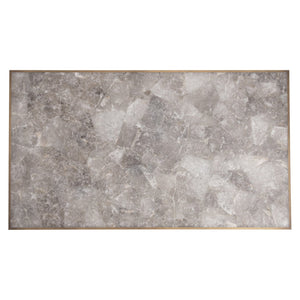 Bernhardt Bernhardt Tildon Smoky Quartz Cocktail Table With Aged Brass Frame, Casters & Bold Rectangular Silhouette 347007