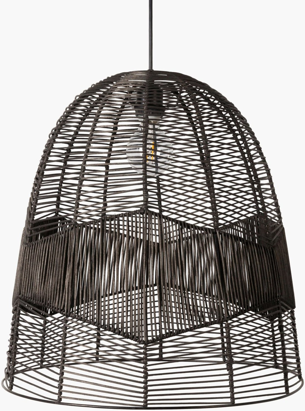 Livabliss Vega Woven Rattan Globe Pendant Light for Bohemian Dining Rooms with High Ceilings VGA-002