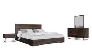 VIG Furniture Benzon Italian Modern Dark Rovere Dresser With Copper Accents, 6 Soft-Close Drawers, Solid Oak Craftsmanship VGACBENZON-DRS