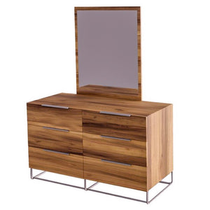 VIG Furniture Lorenzo Italian Modern Light Oak Dresser With 6 Soft-Close Drawers, Stainless Steel Legs & Open Base VGACLORENZO-DRS