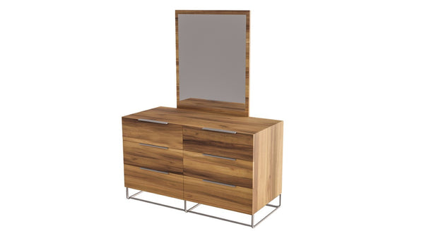 VIG Furniture Lorenzo Light Oak Italian Modern Mirror — Sleek 39"X41" Frame, Expands Space With Warm Contemporary Style VGACLORENZO-MIR