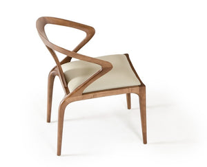 VIG Furniture Campbell Walnut Dining Chair With Vegan Leather Upholstery, Mid‑Century Sculpture And Comfort VGCSCH-9808A