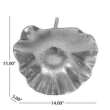 Christopher Knight Home® - Noble House - Calef Handcrafted Aluminum Decorative Leaf Plate, Raw Nickel