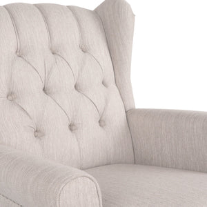 English Elm Christopher Knight Home® - ROCKING Chair Beige Fabric Wingback with Birch Rockers, Button-Tufted Diamond Stitch Comfort & Style 72153.00