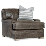 Burnham Leather Chair with Detailed Stitching, Deep Cushions, and Throw Pillow