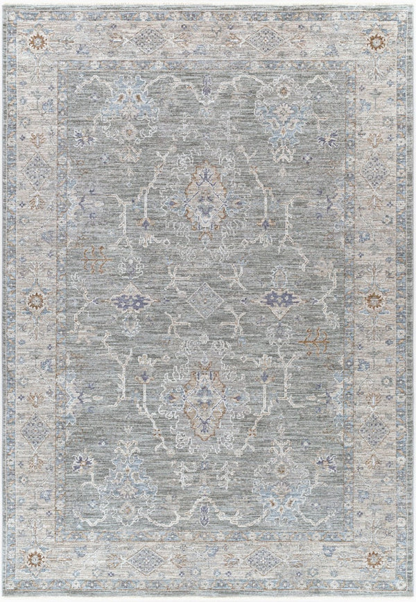 Livabliss Virginia Traditional High Low Pile Turkish Runner Rug for Hallways and Entryways Sage, Lavender 5'3" x 7'9" VGN2303-5377