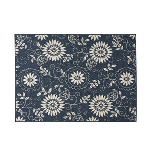English Elm Christopher Knight Home® - MERIDIAN Blue Botanical Area Rug 5'3" x 7' Machine-Woven Polypropylene Low Pile 4mm Durable Chic 65862.00