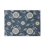 Christopher Knight Home® - Noble House - Wildflower Outdoor 5'3" X 7' Botanical Area Rug, Blue and Ivory