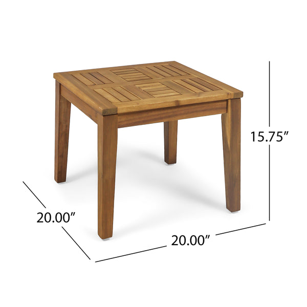 English Elm Christopher Knight Home® - Hampton Acacia Wood Side Table for Outdoor Use, Low-Profile 20" Square Top, Durable 300lb Capacity Natural 61350.00