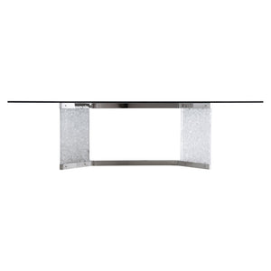 Bernhardt Bernhardt Andorra Glass Dining Table With Acrylic Ice Ends & Sculptural Y-Shaped Polished Steel Base K1941