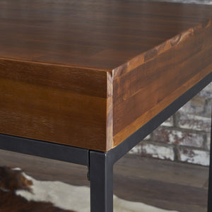 English Elm Christopher Knight Home® - STORAGE Dark Oak Side Table with Industrial Metal Frame, Sustainable Acacia Wood, Compact 22"H x 20"W 61360.00