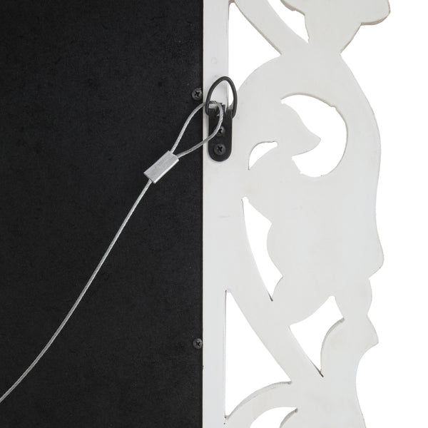 English Elm Christopher Knight Home® - RECTANGLE Hand-Carved Floral Standing Mirror, Distressed White & Gold Frame, Tempered Glass, 72" Tall 67058.00