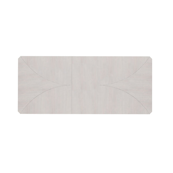 A.R.T. Furniture Mezzanine Dining Table In Dove Gray With Chamfered Edges, Leaf Extension & Nickel-finished Legs Light Gray Parawood And Poplar Solids,Maple Veneer,Steel 325220-2249