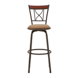 Homelegance By Top-Line Donaghy Curve X-Back Wood Trim Adjustable Stools (Set of 3) Bronze Engineered Wood