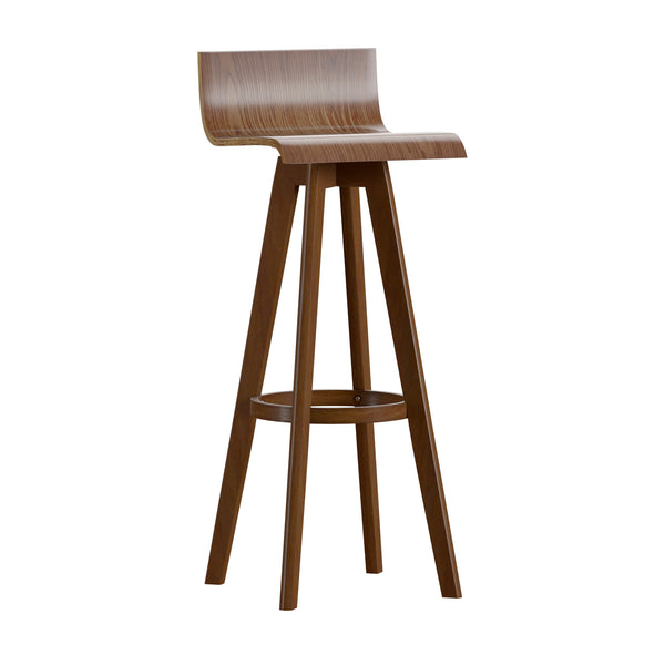 Homelegance By Top-Line Dylan Mid-Century Modern Swivel Wood Stool (Set of 2) Walnut Wood
