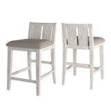 Homelegance By Top-Line Chevalier Two-Tone Fabric Counter Height Chairs (Set of 2) White MDF