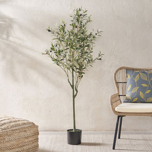 English Elm 150cm Artificial Olive Tree Faux Botanical Lifelike Foliage for Living Room Decor 70527.00