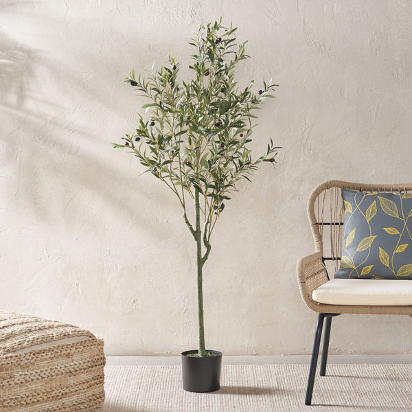 English Elm 150cm Artificial Olive Tree Faux Botanical Lifelike Foliage for Living Room Decor 70527.00