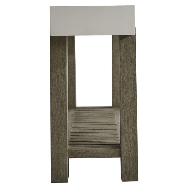 Bernhardt Bernhardt Rochelle Outdoor Console Table With Grc Quarry Top, Weathered Teak Base & Lower Shelf (68") K1831