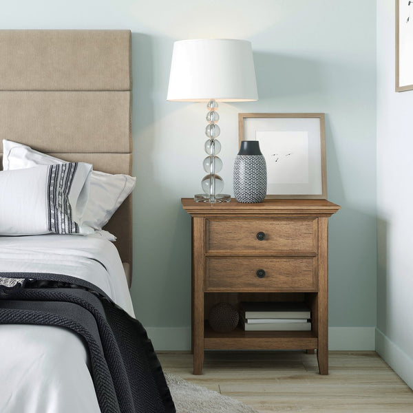 English Elm Amherst Bedside Table - Rustic Solid Wood Design With Ample Storage & Timeless Charm For Any Room B136P158369