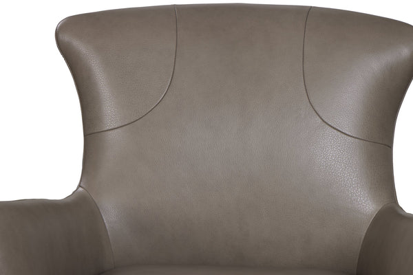 Porter Designs Porter Andromeda Gray Leather Swivel Accent Chair - Mid-century Modern Design With Flared Feet Gray Leather 12-204-02t-0202-kit