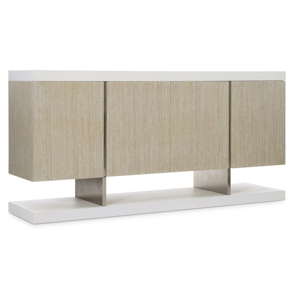 Bernhardt Bernhardt Solaria Sideboard With Shiny Nickel Cast-Aluminum Panels, White Oak Veneer, Soft-Close Doors 310131