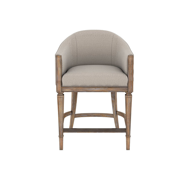 A.R.T. Furniture Architrave Counter Stool In Almond - Rustic Elegance With Upholstered Seat & Footrest For Comfort Brown Material, Parawood Solids,Foam,Fabric 277209-2608cl