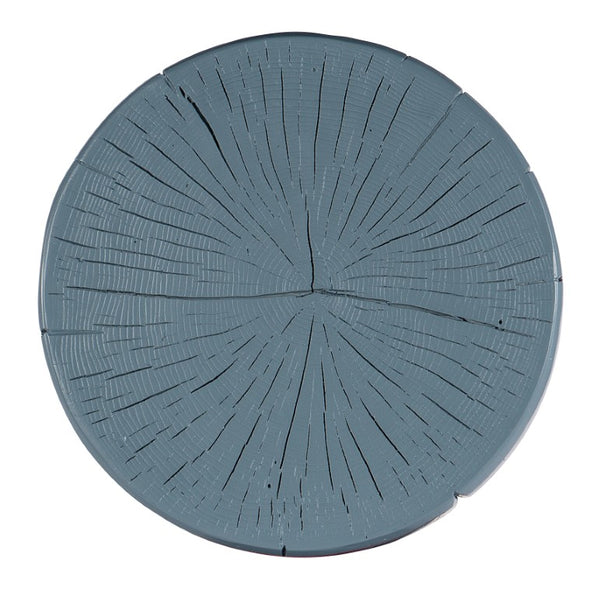 Hooker Furniture Commerce Carved Stump Side Table With Hand-Finished Tribal Diamond Motif, Cast Resin Rustic Accent Blues 7228-50654-45