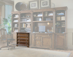 Hooker Furniture Brookhaven Two-Drawer Lateral File Cabinet In Distressed Cherry With Locking Drawers & Bronze Hardware Medium Wood 281-10-416