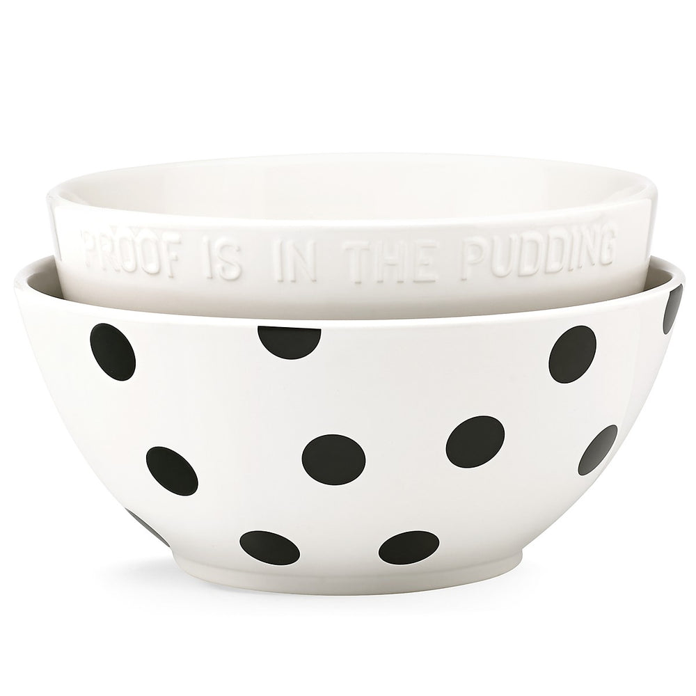 Lenox Kate Spade Deco Dot 2-Piece Mixing Bowl Set Multi, WHITE STONEWARE 856733