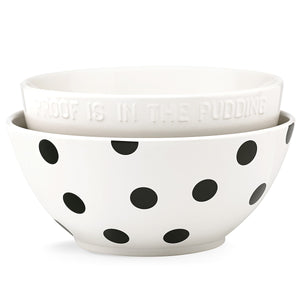 Lenox Kate Spade Deco Dot 2-Piece Mixing Bowl Set Multi, WHITE STONEWARE 856733