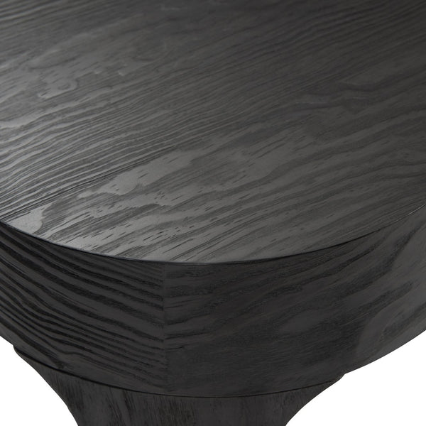 Bernhardt Bernhardt Katana Cocktail Table—Blackened Pine Semi-Rectangular Low-Profile Sculptural Centerpiece 426016