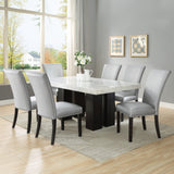 Camila Silver Leatherette Dining chair, Set of 2