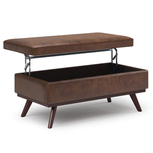 English Elm Owen Lift Top Large Storage Ottoman - Versatile Coffee Table In Distressed Chestnut Brown Finish B136P159165-GIGA