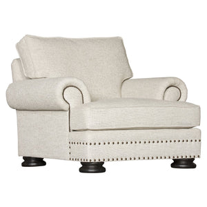 Bernhardt Bernhardt Foster Chair — Made-To-Order Plush Seat With Nailhead Trim, Rolled Arms & Wide Wood Legs B5172G
