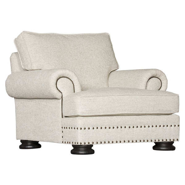 Bernhardt Bernhardt Foster Chair — Made-To-Order Plush Seat With Nailhead Trim, Rolled Arms & Wide Wood Legs B5172G