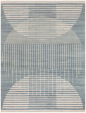 Nourison Astra Machine Washable ASW03 Machine Made Power-loomed Borderless Design Indoor Only Mid-Century Modern Scandinavian Rug Blue, Blue 100% Polyester 99446988386