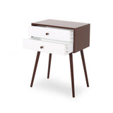 Christopher Knight Home® - Noble House - Newcomb Mid-Century Modern Side Table, Brown and White