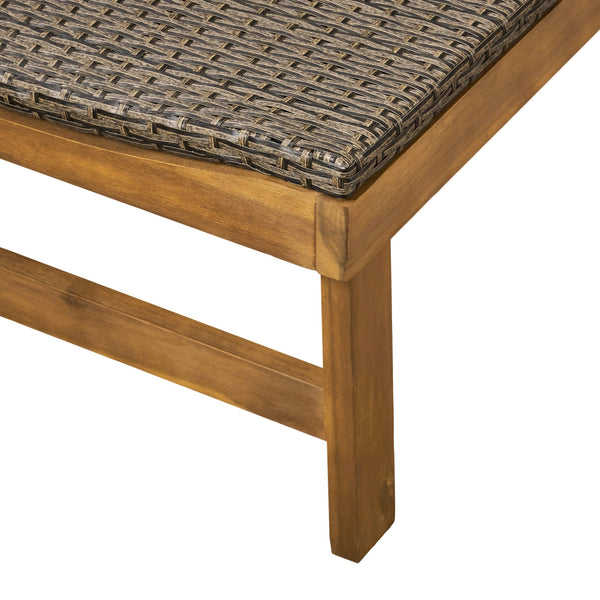 English Elm Christopher Knight Home® - Hampton Outdoor Wood & Wicker Chaise Lounge - Adjustable Comfort For Patios, Poolsides & Gardens 63763.00MCA