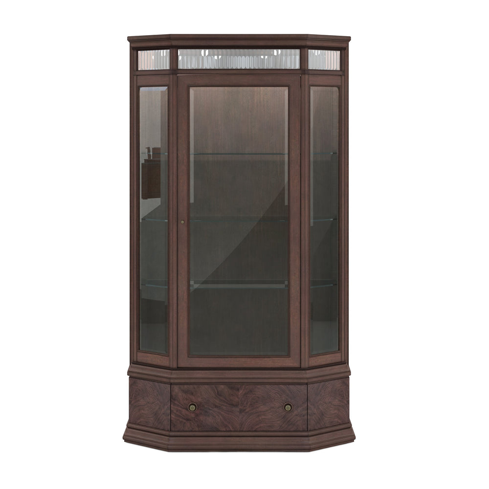 A.R.T. Furniture Revival Display Cabinet - Traditional Napa Mahogany With Adjustable Glass Shelves & Touch Lighting  Rubberwood Solids,Quarter Mahogany Veneer,Glass,Resin,Metal 328240-1730