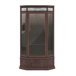 A.R.T. Furniture Revival Display Cabinet - Traditional Napa Mahogany With Adjustable Glass Shelves & Touch Lighting  Rubberwood Solids,Quarter Mahogany Veneer,Glass,Resin,Metal 328240-1730