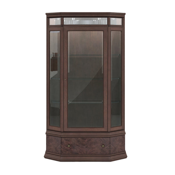 A.R.T. Furniture Revival Display Cabinet - Traditional Napa Mahogany With Adjustable Glass Shelves & Touch Lighting  Rubberwood Solids,Quarter Mahogany Veneer,Glass,Resin,Metal 328240-1730