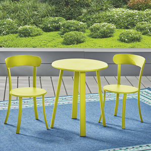 English Elm Barbados Outdoor Iron Bistro Set Powder Coated Patio Furniture for Balcony or Garden 61840.00IRNGRN