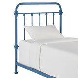 Homelegance By Top-Line Katana Antique Graceful Victorian Iron Metal Bed Blue Iron