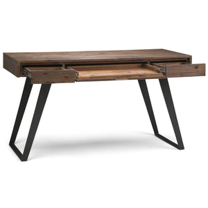 English Elm Lowry - Handcrafted Solid Acacia Desk With Rustic Finish, Metal Accents & Spacious Workspace Design B136P158879