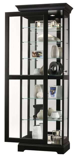 Hekman Furniture 680578 Howard Miller Martindale Iii Black Curio Cabinet - Elegant Design & Adjustable Glass Shelves Black Satin Martindale Iii Curio Cabinet 680578