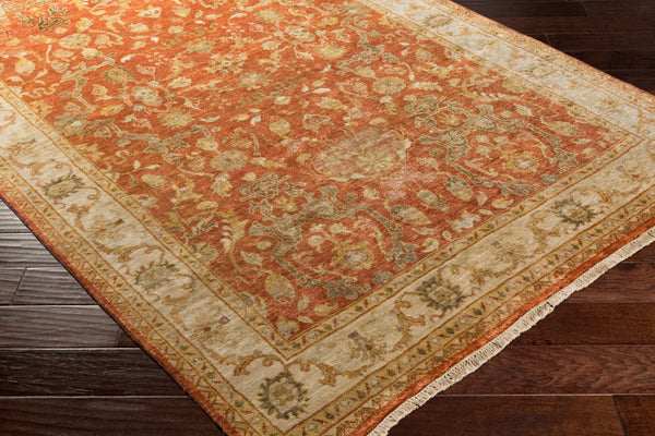 Surya Victoria Hand-made 2' X 3' New Zealand Wool Rug - Elegant Medium Pile With Timeless Fringe Detail Mustard Nz Wool Vic2002-23