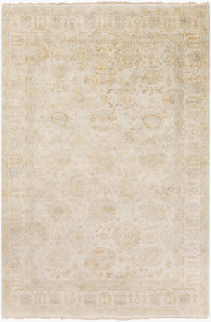 Surya Victoria Hand-made 2' X 3' New Zealand Wool Rug - Elegant Medium Pile With Timeless Fringe Detail Light Beige Nz Wool Vic2003-5686